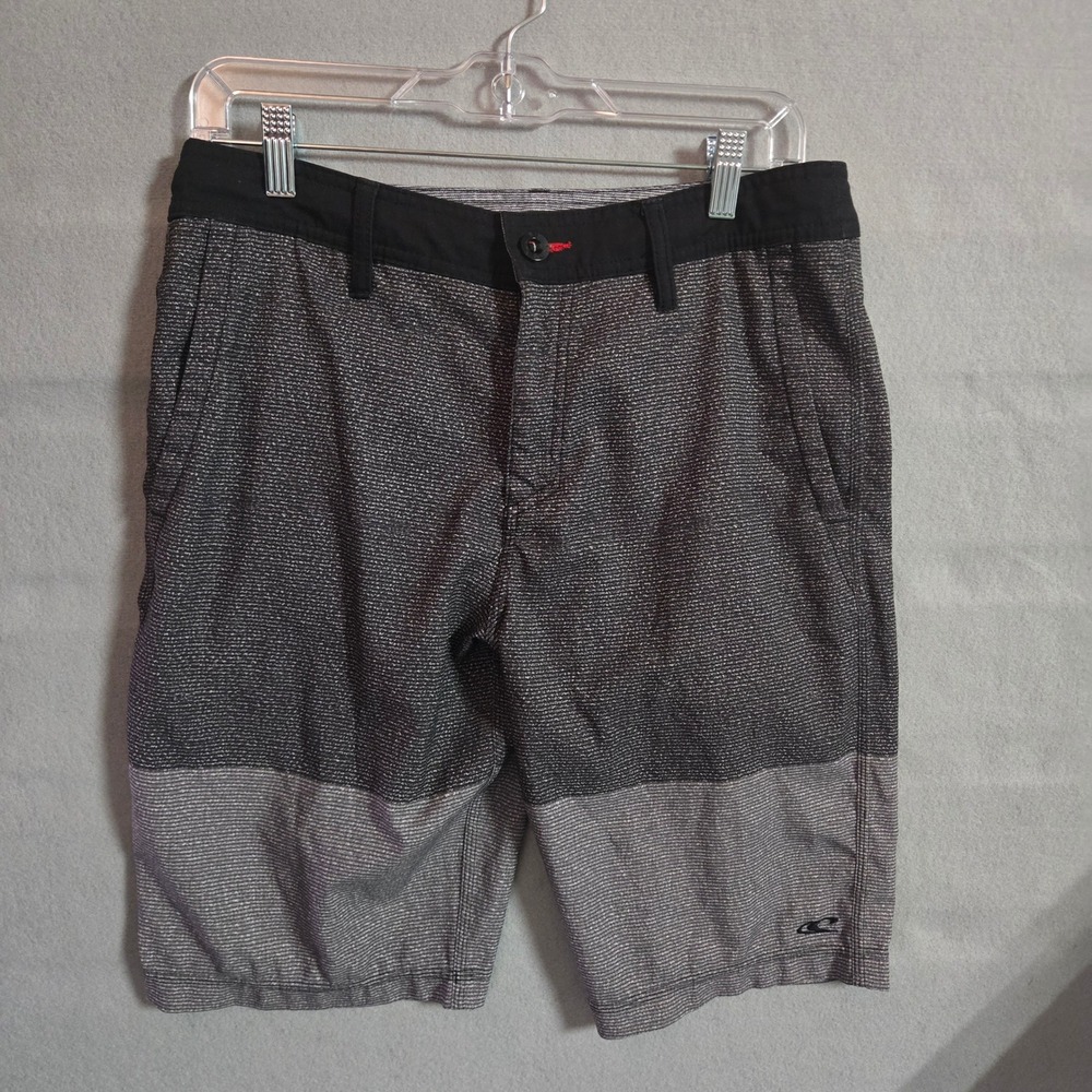 O'Neill Mens Hybrid Board Shorts Grey Black Textured Stripe Size 30‎